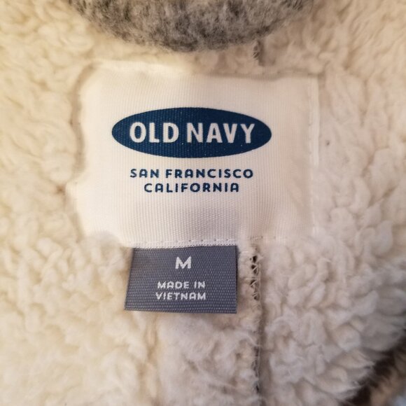 Old Navy SF Peacoat Wool Blend Sherpa Lined Women Medium Cold Weather Fleeced - Picture 6 of 7